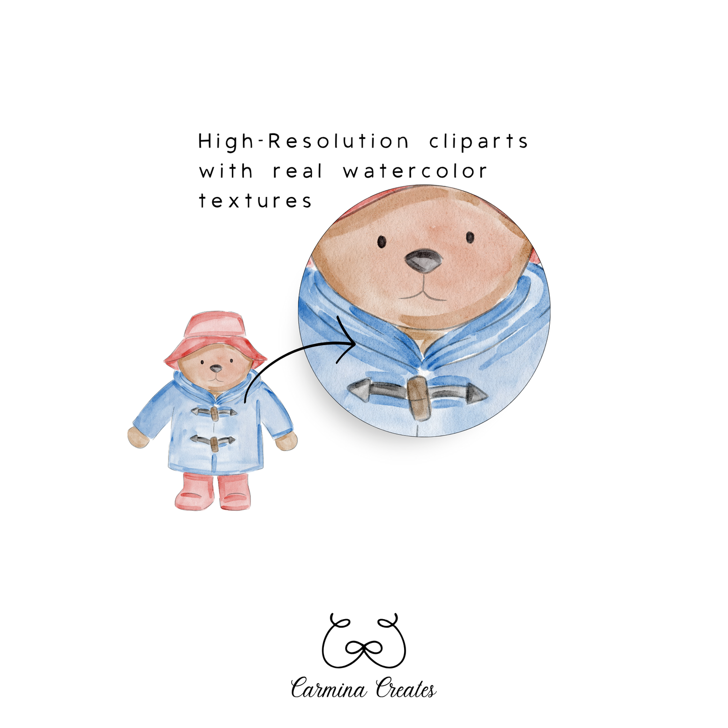 Little British Bear Watercolor Clipart – London-Themed Illustrations