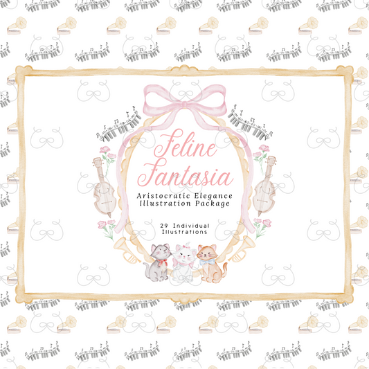 Parisian Kitten Watercolor Illustration Pack